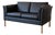 Mid-Century Danish Black Leather Two-Seater Sofa from Mogens Hansen, 1960s For Sale