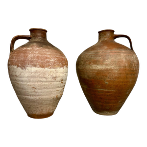 Glazed Olive Oil Amphora Jugs- A Pair