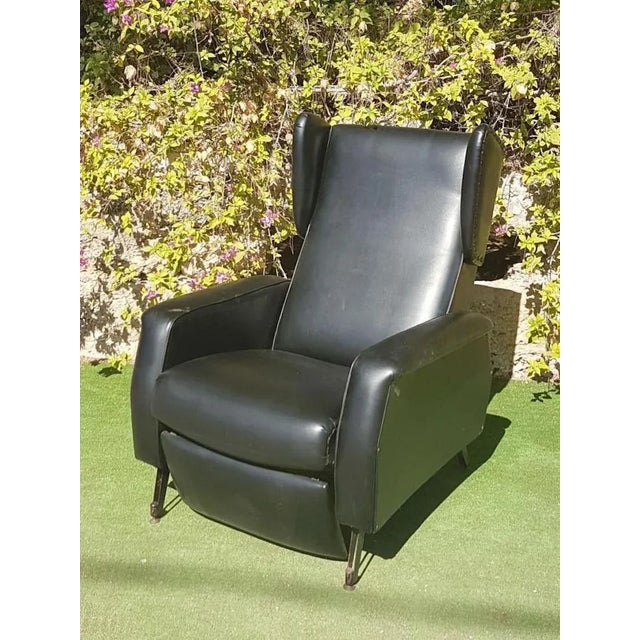 Eco-Leather Reclining Armchair, 1970s For Sale - Image 11 of 12