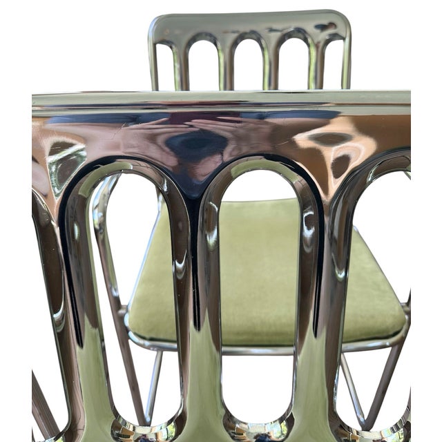 Vintage Mid Century Chromcraft Cantilever Armchairs With Olive Green Upholstery, a Pair Circa 1970 For Sale - Image 11 of 12