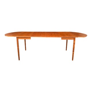 1960s Danish Modern Teak Extendable Dining Table With Tapered Legs For Sale
