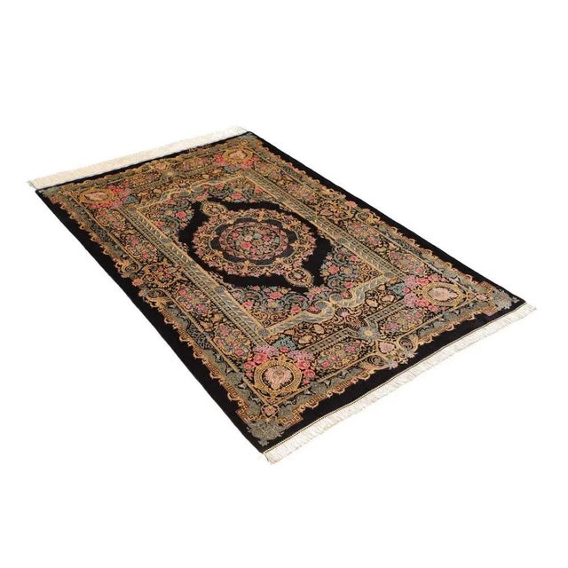 Qom Rug in Silk For Sale - Image 3 of 11