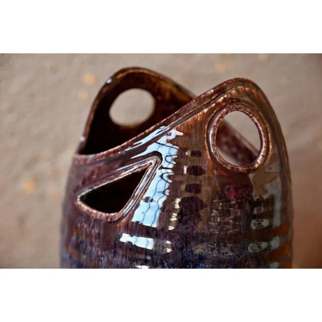 Ceramic Large Openwork Vase from Acolay, 1960s For Sale - Image 7 of 10