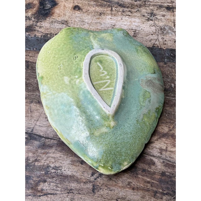 Mid-Century Modern Vintage Green Ceramic Turtle Flower Frog For Sale - Image 3 of 15