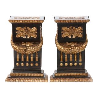 Mid-20th Century Gilt Bronze Pedestal / Side Tables For Sale