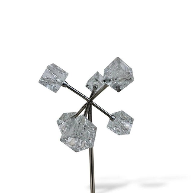 Mid-Century Ice Cube Lamp in Chrome with Textured Glass Shades from Ikea, 1970s For Sale - Image 4 of 9