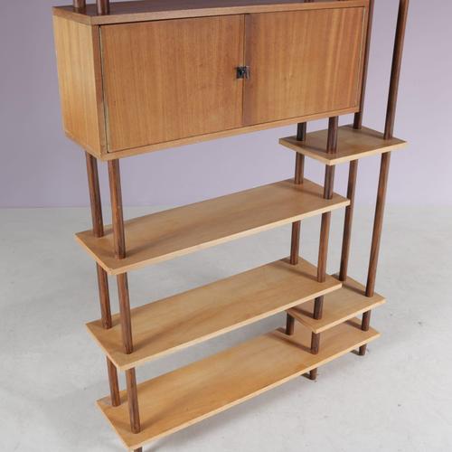 Brown Stick Cabinet, Netherlands, 1950s For Sale - Image 8 of 15