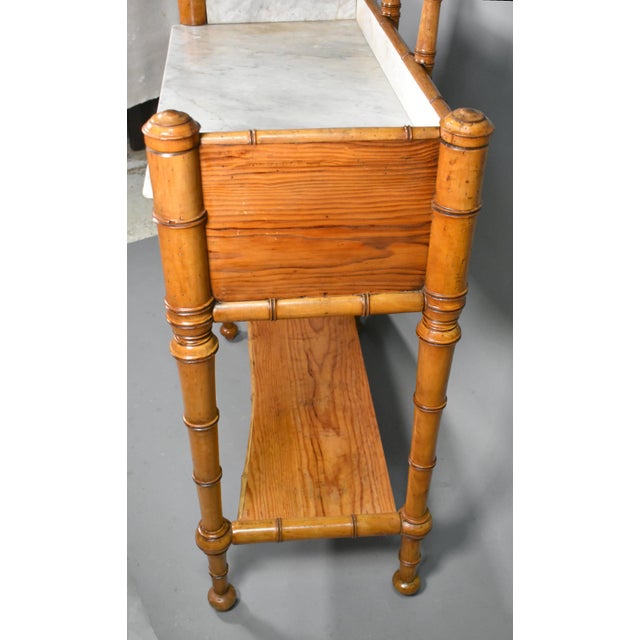 Antique French Napoleon III Style Faux Bamboo Washstand, 1890s For Sale - Image 12 of 14
