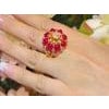 Bochic "Capri" Vintage Ruby & Diamond Ring Set In 18K Gold & Silver For Sale - Image 16 of 18