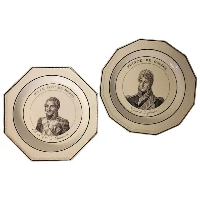 Early 19th Century Creamware Portait Plates of English and French Examples by Wedgwood and Choisy - A Pair For Sale - Image 11 of 11