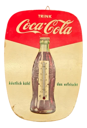 Cardboard Advertising Thermometer from Coca Cola, 1950s