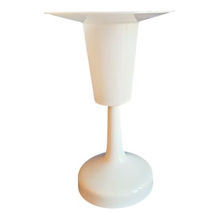 Vintage Table Lamp with White Glazed Porcelain Base, 1970s For Sale