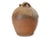Late 19th century French glazed terracotta jug with classic provincial form and double handles arching from the shoulder...