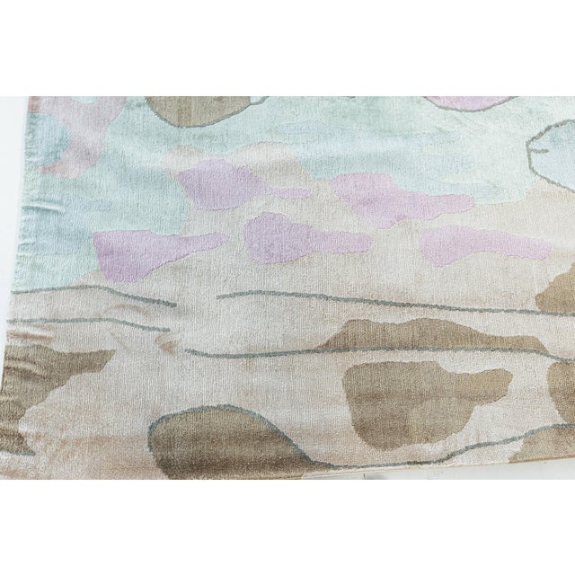 Contemporary Dhalia Handmade silk rug by Doris Leslie Blau Size: 12'7" × 14'5" (383 × 439 cm). A hand-knotted Tibetan silk...