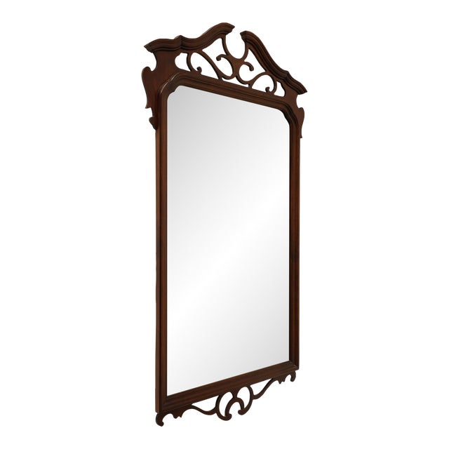 Knob Creek Mahogany Chippendale Beveled Wall Mirror For Sale
