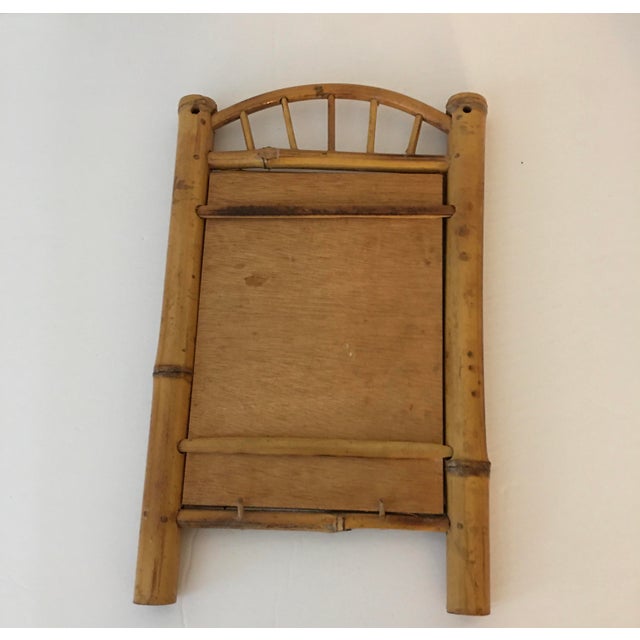 Vintage 1970’s Bamboo Wall Mirror For Sale - Image 4 of 5