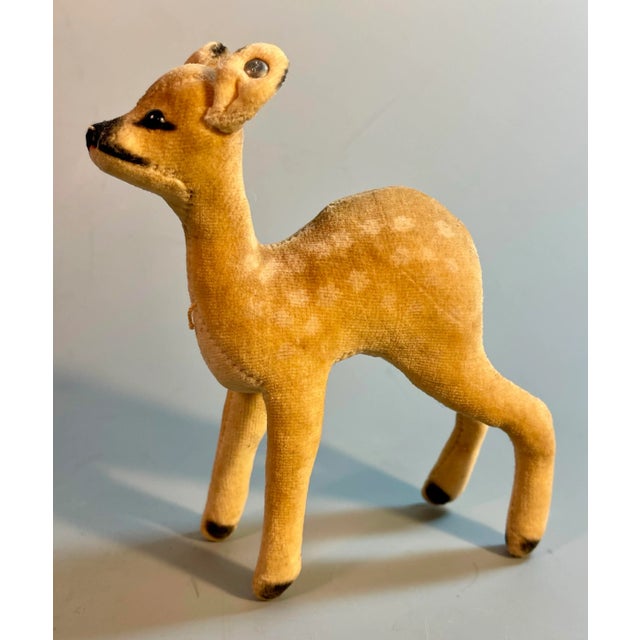 Mid 20th Century Steiff Wool Fawn Plush Toy Deer, Made in Germany For Sale - Image 4 of 9