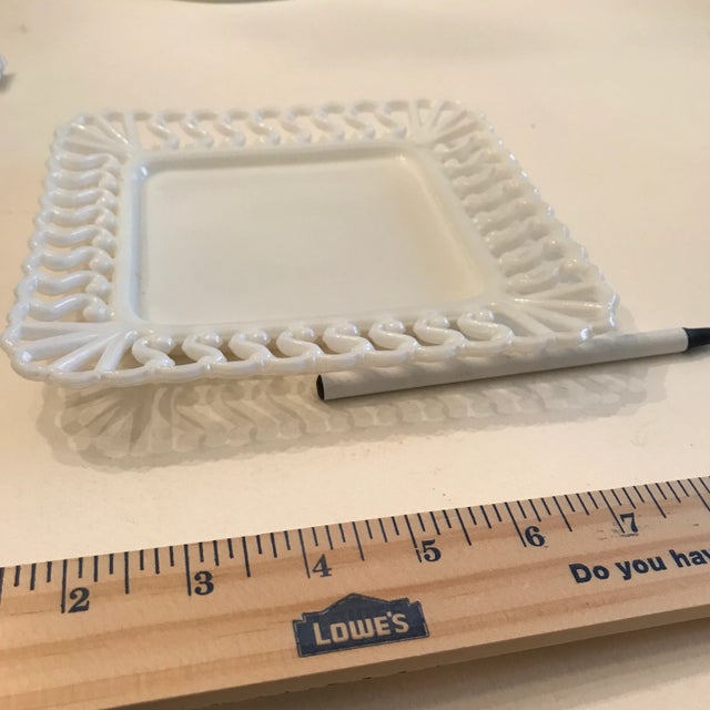 Antique Atterbury Pressed Milk Glass Plate For Sale - Image 4 of 7