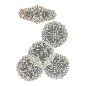 1950s Linen Dolies- Set of 5