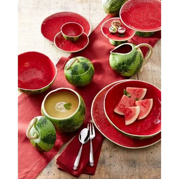 Bordallo Pinheiro Charger Plate Watermelon Ceramic Large Tray Serving Salad Red Green 12 Inch For Sale - Image 11 of 17