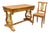 Vintage Italian Regency Lyre Harp Burlwood Desk & Chair by Binda Collection For Sale
