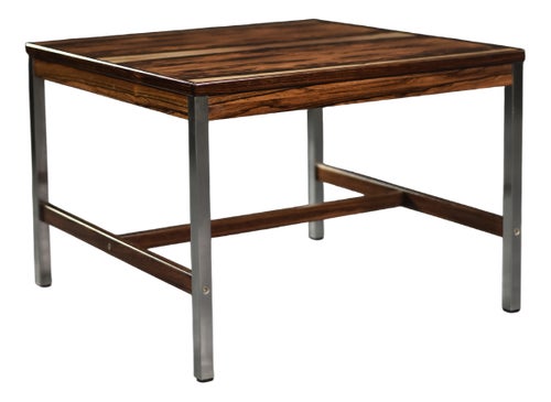 Mid-Century Modern Swedish Square Rosewood and Aluminum Coffee Table from HMB Möbler Rörvik, 1960s