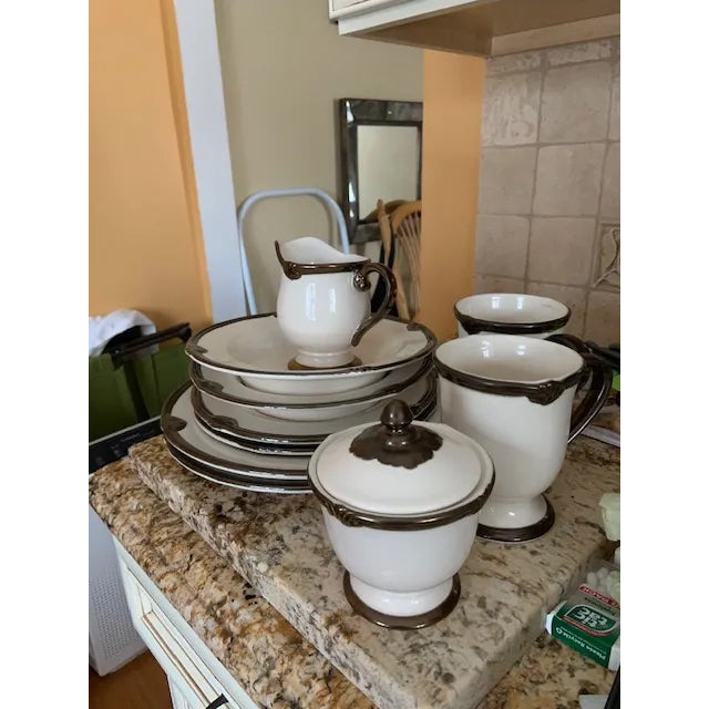 Cream Karidesign Traditional Porcelain Dinnerware, Service for 2 For Sale - Image 8 of 9