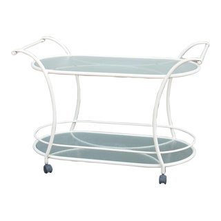 Brown Jordan Roma Strap Two Tiered Patio Serving Cart For Sale