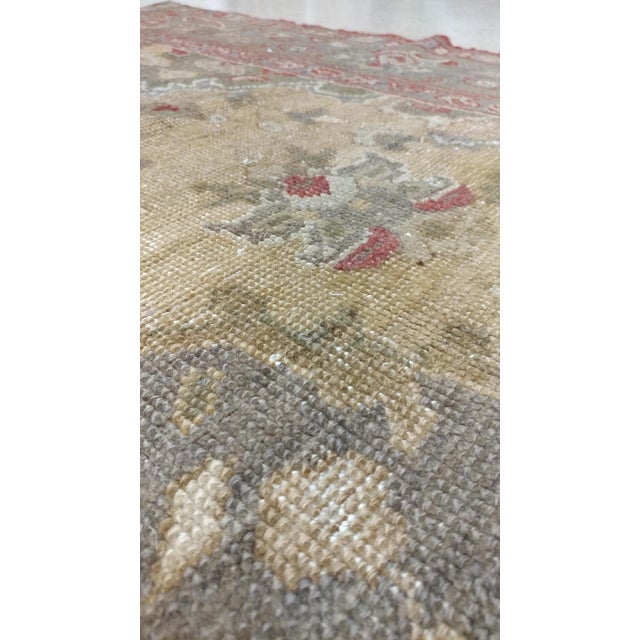 Vintage Oushak Carpet, Handmade Oriental Rug, Pale Caramel, Coral Taupe, Gray For Sale - Image 18 of 18