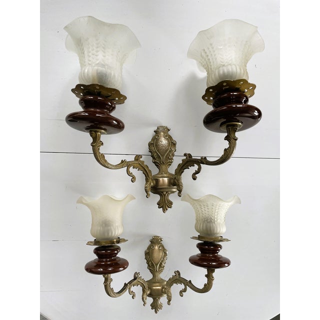 Polam-Meos Warsaw Wall Lamps in Brass and Ceramics, Set of 2 For Sale - Image 13 of 16