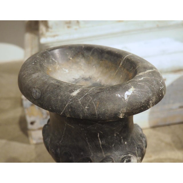 Stone Pair of Circa 1850 French Nero Marquina Marble Table Vases For Sale - Image 7 of 18