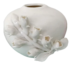 China De Blanc White Floral Miniature Vase