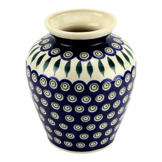 Vintage Polish Pottery Market Flower Vase by Zaklady Boleslawiec For Sale