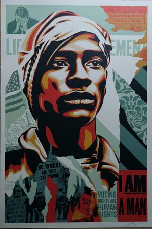 Shepard Fairey, Voting Rights Are Human Rights, Lithograph
