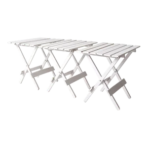 Vintage Slat Wood Folding End Tables Set of 3