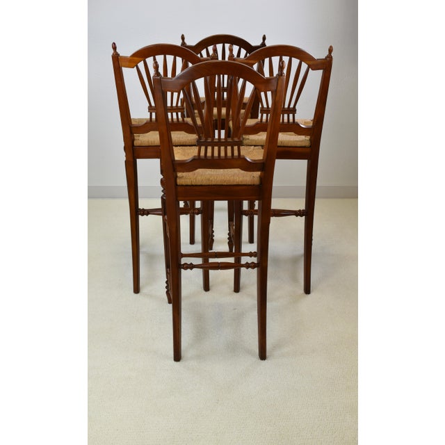 Ethan Allen Country French Collection Wheat Sheaf Back Rush Seat