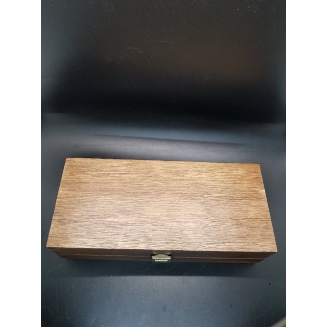 1970s Vintage H. E. Stiles Product Wood Box With Farm Scene For Sale - Image 5 of 6