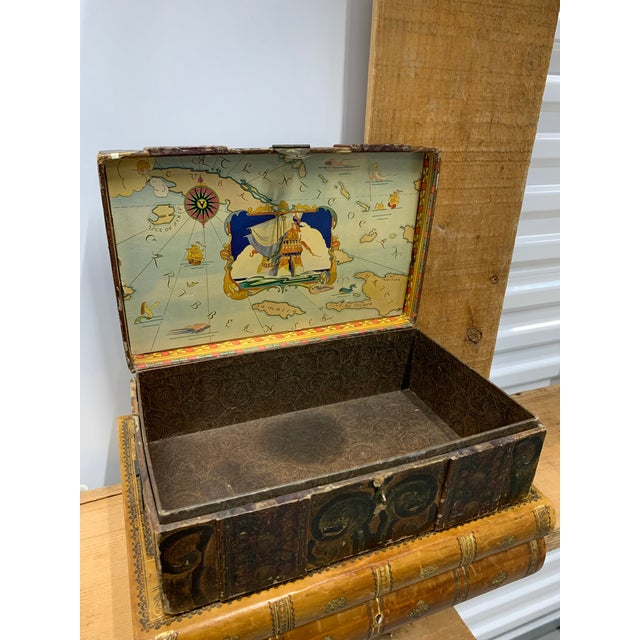 Mid 20th Century Vintage Lithographic Cardboard Game Chest For Sale - Image 4 of 8