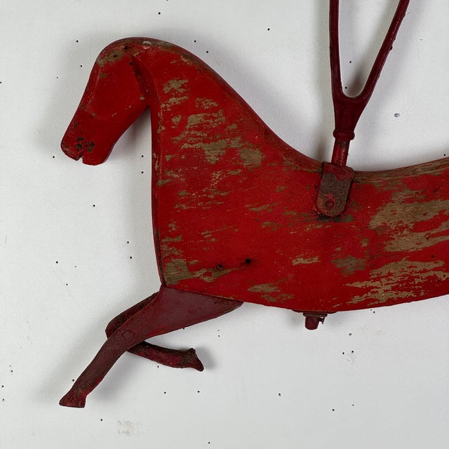 Mystery Vintage Galloping Red Horse Objet d'Art of Possible Carnival Fairground Origin For Sale - Image 11 of 18