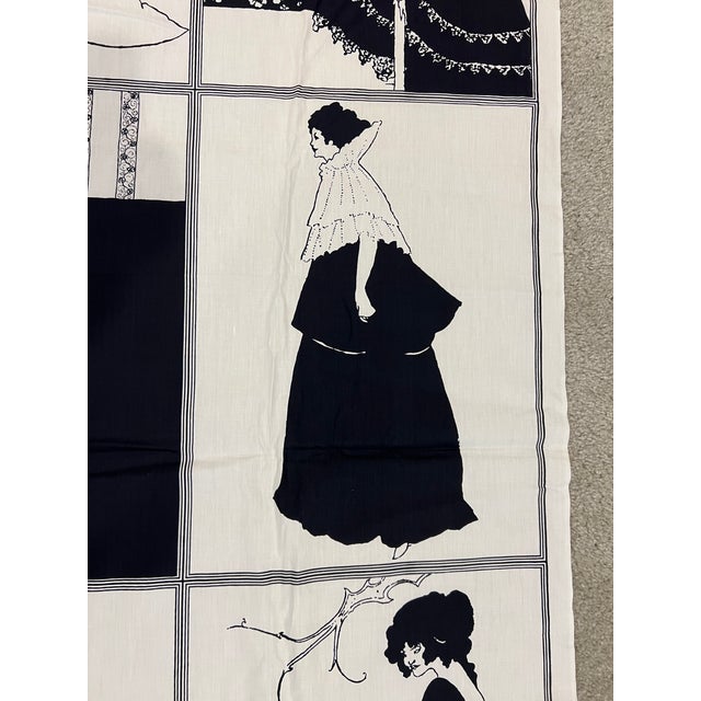 Art Nouveau Aubrey Beardsley Textile by Bloomcraft 4.5 Panel Piece For Sale In Washington DC - Image 6 of 15