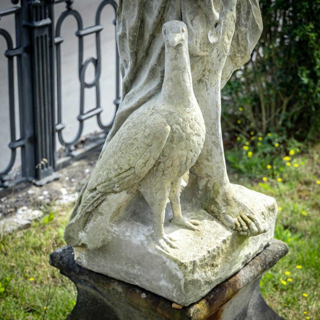 Garden Sculpture of Goddess Hera with Peacock, 1800s For Sale - Image 9 of 14