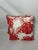Funky and bright Thibaut floral patterned pillows. Complete with a plain white linen look back, dark coral contrast welt,...
