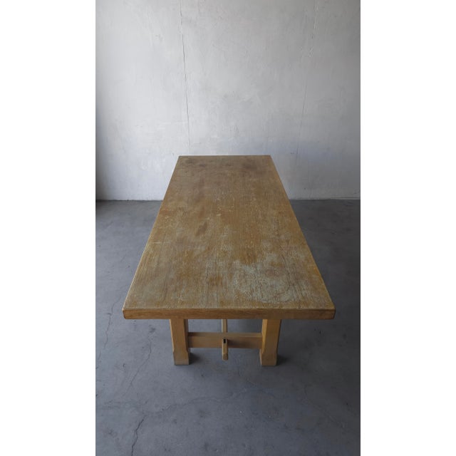 Brown 19th Century French Oak Trestle Farmhouse Dining Table For Sale - Image 8 of 12