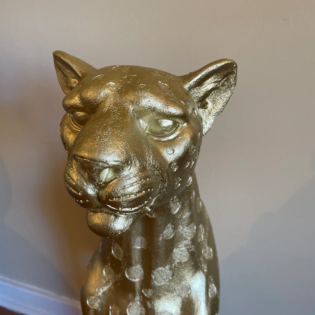 Hollywood Regency Large Late 20th Century Gold Italian Cheetah For Sale - Image 3 of 7