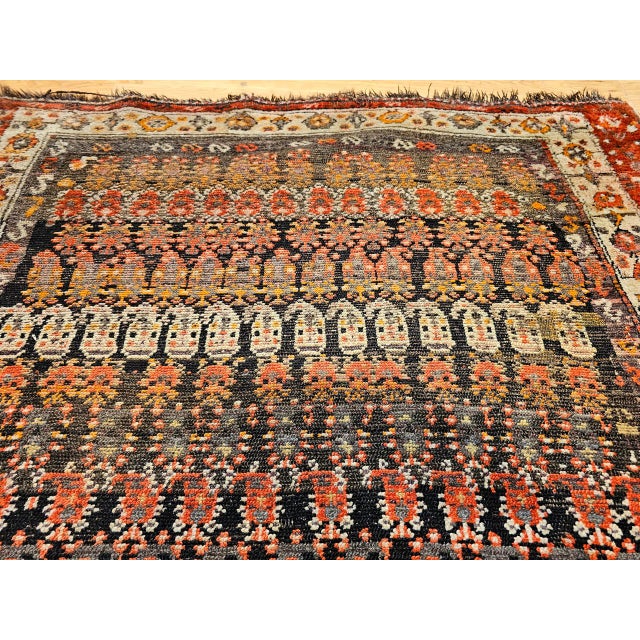 Vintage Persian Malayer Area Rug, Hand-Knotted Wool, Geometric Paisley Pattern, 5x7, Brown & Red For Sale - Image 15 of 17
