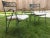 Great natural patina on these classic timeless Salterini style (I cannot find brand marking)Ribbon Chairs. Very...