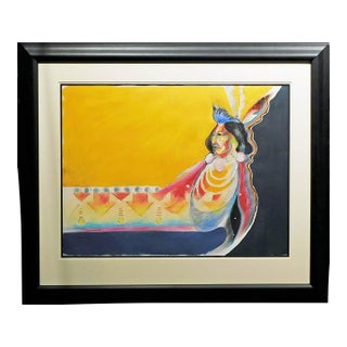 Bruce King Untitled Hand Signed Original Painting, Native American For Sale
