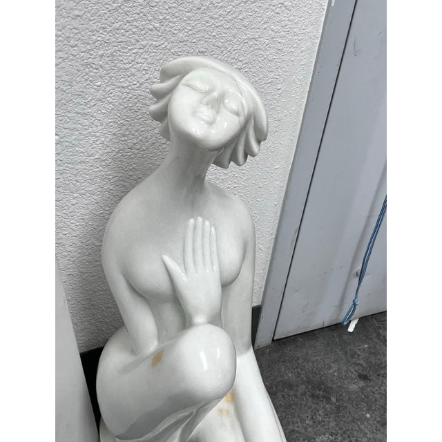 Art Deco Kneeling Woman Marble Sculpture For Sale - Image 10 of 12