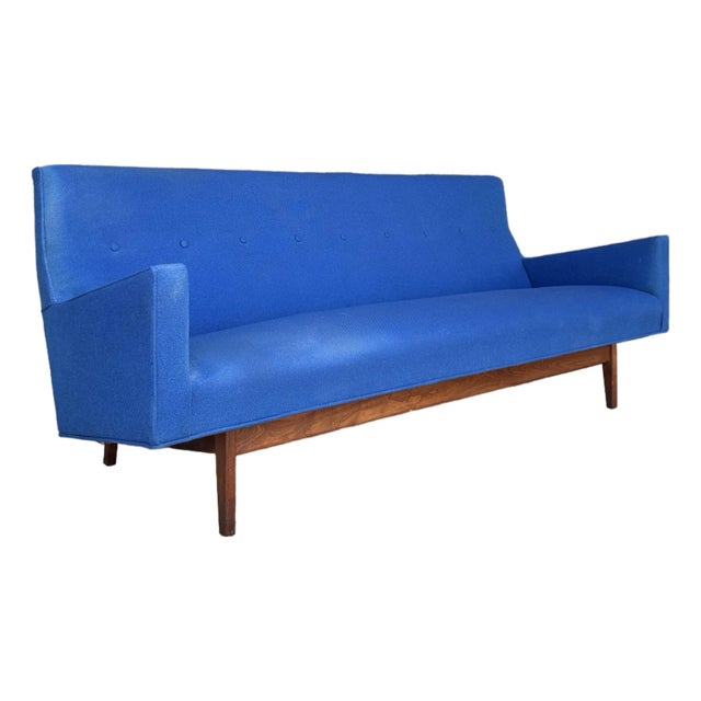 Mid 20th Century Jens Risom U-150 Walnut Sofa For Sale
