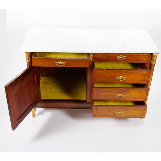 Early 19th Century Louis XVI Gilt Bronze-Decorated Mahogany Commode / Server For Sale - Image 4 of 12